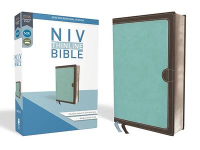 Picture of NIV, Thinline Bible, Imitation Leather, Blue/Brown, Red Letter Edition