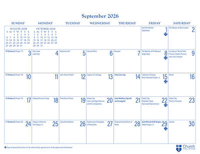 2026 Parish Wall Calendar