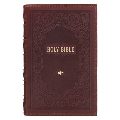 KJV Bible Giant Print Standard-Size (Full-Grain Leather, Dark Brown)