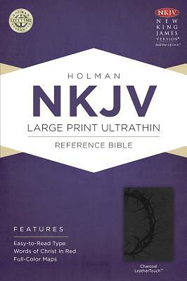 Picture of NKJV Large Print Ultrathin Reference Bible, Charcoal Leathertouch