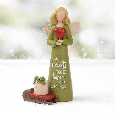 Picture of All Hearts Come Home For Christmas Angel Figurine