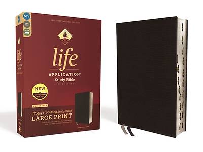 Picture of NIV Life Application Study Bible, Third Edition, Large Print, Bonded Leather, Black, Indexed, Red Letter Edition