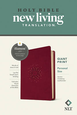 Picture of NLT Personal Size Giant Print Bible, Filament Enabled Edition (Red Letter, Leatherlike, Aurora Cranberry)