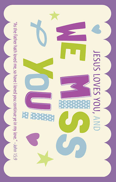 Picture of Jesus Loves You, And We Miss You Postcards Pkg of 25