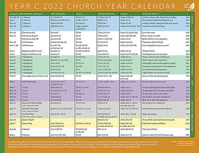 Picture of Church Year Calendar 2022, Year C