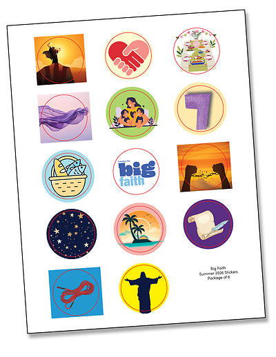 Picture of Cokesbury Kids Big Faith Summer 2026 All Ages Activity Stickers (Pkg of 6)