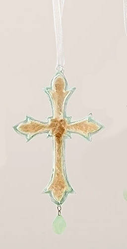 Picture of Gold and Mint Green French Cross
