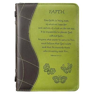 Picture of BIBLE COVER FAITH BROWN GREEN BUTTERFLIES LARGE