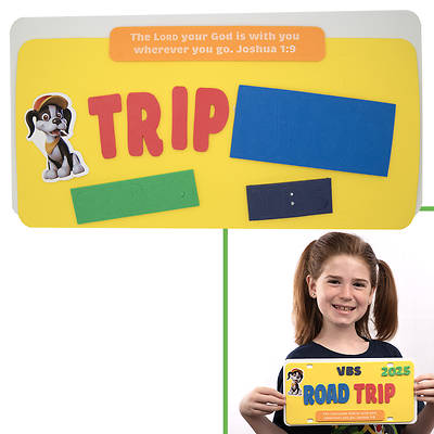 Picture of Vacation Bible School (VBS) 2025 Road Trip License Plate Craft Kit (Pkg of 12)