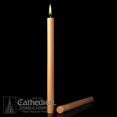 Picture of 51% Beeswax Altar Candles Cathedral 17 x 1 1/4 Pack of 12 Plain End