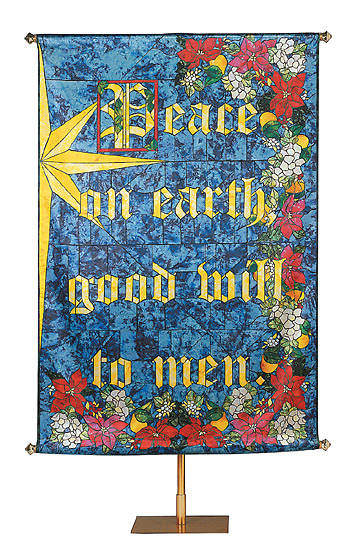 Picture of Banner Christmas Peace on Earth Stained Glass 4 X 6