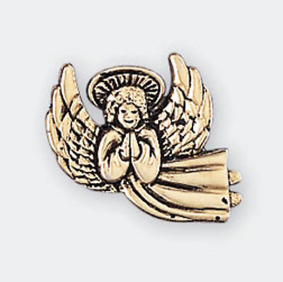 Picture of Gold Plated Lapel Pin - Praying/Flying Angel