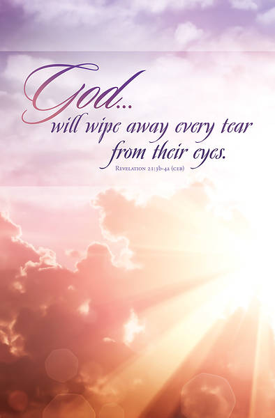 Picture of God will Wipe Every Tear Funeral Regular Size Bulletin