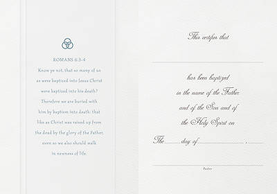 Picture of Parchment Paper Folded Baptism Certificate
