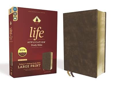 Picture of NIV Life Application Study Bible, Third Edition, Large Print, Bonded Leather, Brown, Red Letter Edition