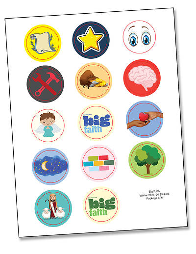 Cokesbury Kids Big Faith Winter 2025-26 All Ages Activity Stickers (Pkg of 6)