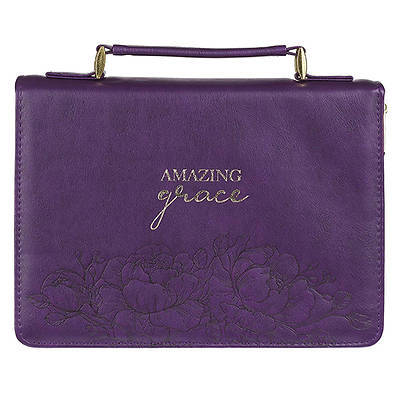 Picture of Bible Cover Purple Floral Amazing Grace