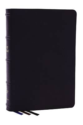 Picture of Nkjv, Large Print Thinline Reference Bible, Blue Letter, MacLaren Series, Genuine Leather, Black, Comfort Print
