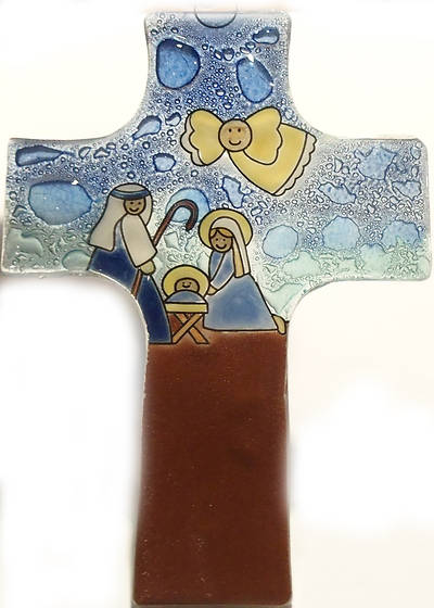 Picture of Small Glass Nativity Cross