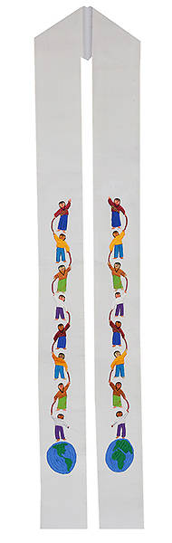 Picture of Fair Trade World Children with Ribbon White Stole