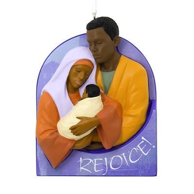Picture of Resin Mahogany Rejoice Nativity Ornament