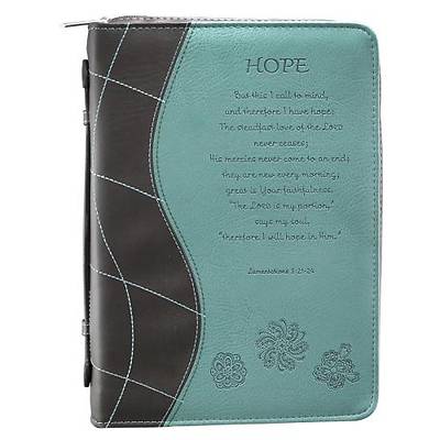 Picture of BIBLE COVER HOPE BROWN TEAL FLOWERS LARGE