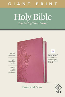 Picture of NLT Personal Size Giant Print Bible, Filament Enabled Edition (Red Letter, Leatherlike, Peony Pink)