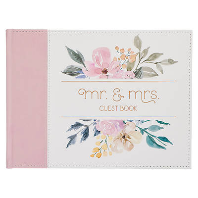 Picture of Mr. & Mrs. Wedding Guest Book Pink Floral
