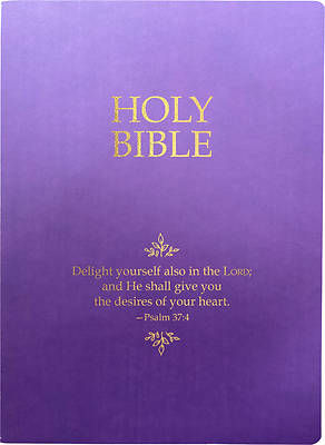Picture of KJV Holy Bible, Delight Yourself in the Lord Life Verse Edition, Large Print, Royal Purple Ultrasoft