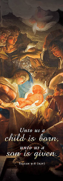 Banner Christmas Unto Us a Child is Born 2 x 6 Vinyl