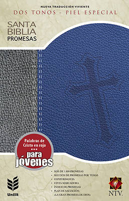 Picture of Biblia de Promesas Ntv Piel Especial. Juvenil Gris-Azul.= Ntv Promise Bible Deluxe Youth Grey-Blue