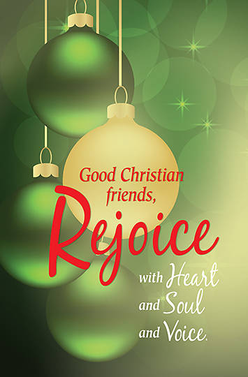 Picture of Rejoice with Heart Hanging of the Greens Bulletin (Package of 100)