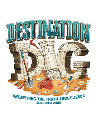 Picture of Vacation Bible School VBS 2021 Destination Dig Unearthing the Truth About Jesus Logo Iron-On Pkg 10