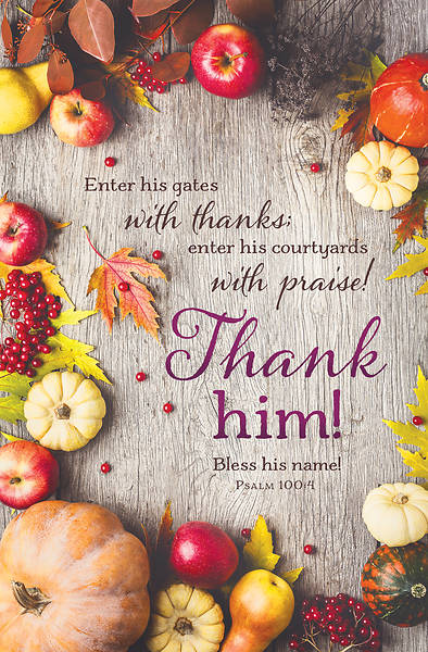 Picture of Thank Him Thanksgiving Regular Size Bulletin