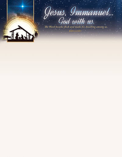 Picture of Jesus Immannuel Christmas Letterhead