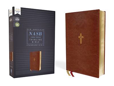 Picture of Nasb, Thinline Bible, Leathersoft, Brown, Red Letter Edition, 1995 Text, Comfort Print