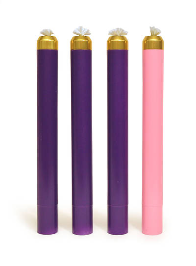 Picture of Liquid Wax Advent Candles for 7/8" Sockets - 3 Purple, 1 Rose