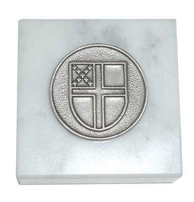 Picture of Marble and Pewter Paperweight with Episcopal Shield