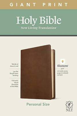 Picture of NLT Personal Size Giant Print Bible, Filament Enabled Edition (Red Letter, Leatherlike, Rustic Brown)