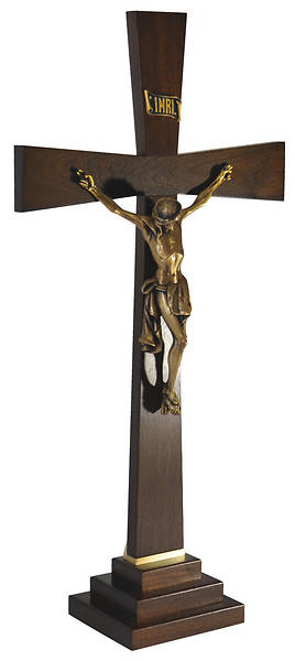 Picture of Walnut Altar Set - Walnut Cross with IHS Emblem