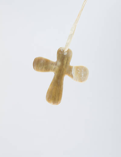 Picture of Cow Horn Cross Ornament Small