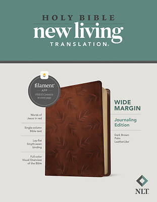 Picture of NLT Wide Margin Bible, Filament Enabled Edition (Red Letter, Leatherlike, Dark Brown Palm)