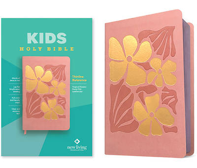 Picture of NLT Kids Bible, Thinline Reference Edition (Leatherlike, Tropical Flowers Dusty Pink, Red Letter)