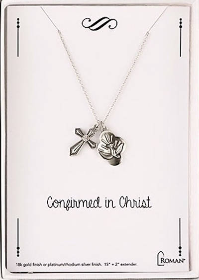 Picture of Confirmation Dove Cross Silver Necklace