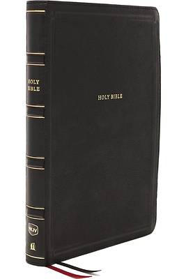 Picture of Nkjv, Deluxe Thinline Reference Bible, Leathersoft, Black, Thumb Indexed, Red Letter Edition, Comfort Print