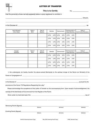 Picture of Three-Part Letter of Transfer and Acceptance (Pack of 25)