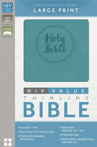 Picture of NIV, Value Thinline Bible, Large Print, Imitation Leather, Blue