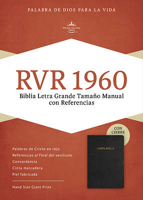 Picture of Rvr 1960 Biblia Letra Grande Tamano Manual, Negro Piel Fabricada Con Indice, Con Cierre