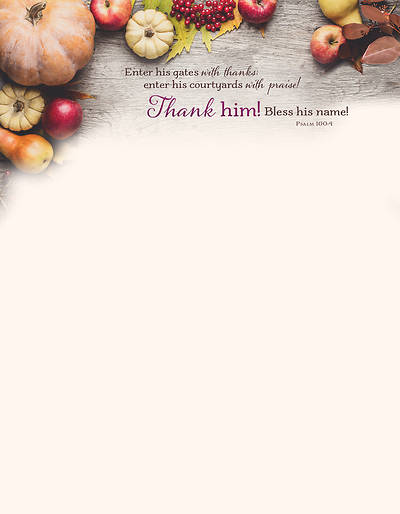 Picture of Thank Him Thanksgiving Letterhead