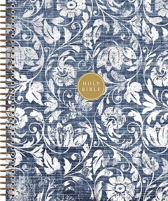 Niv, Journal the Word Bible, Double-Column, Spiral-Bound Edition, Hardcover Spiral, Blue, Red Letter, Comfort Print